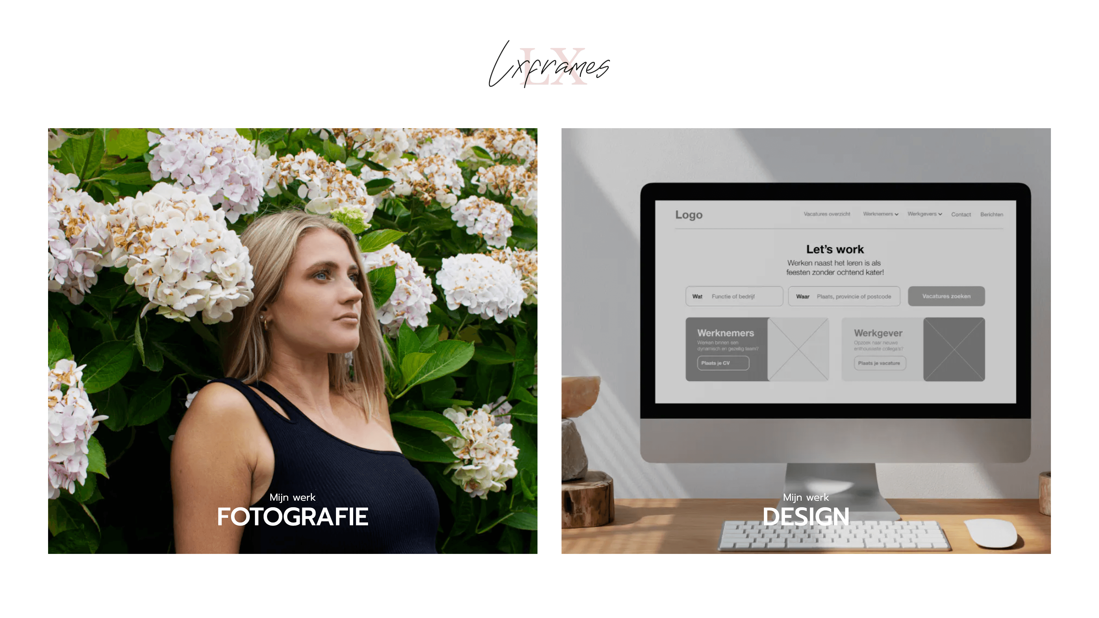 Lxframes' landing page.