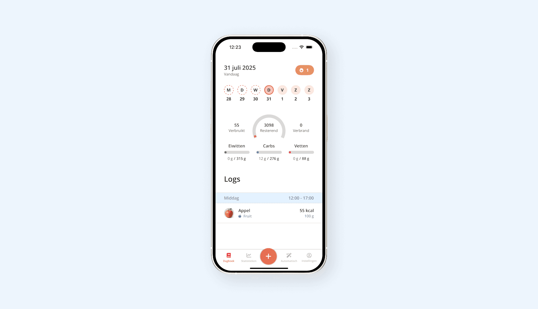 A iPhone with the Swiftbite app open.
